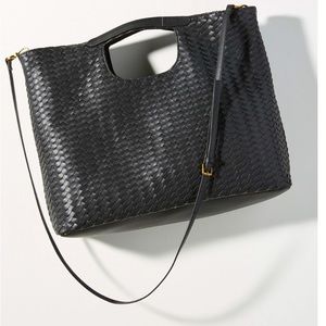 Anthropologie Cara black leather handbag